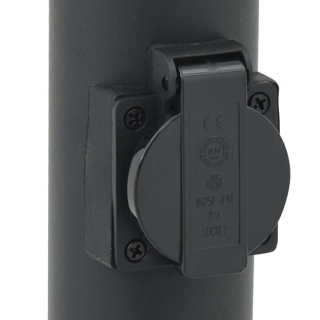 vidaXL Bollard Lights with Sensor&Outlet 3pcs 80 cm Stainless Steel IP44