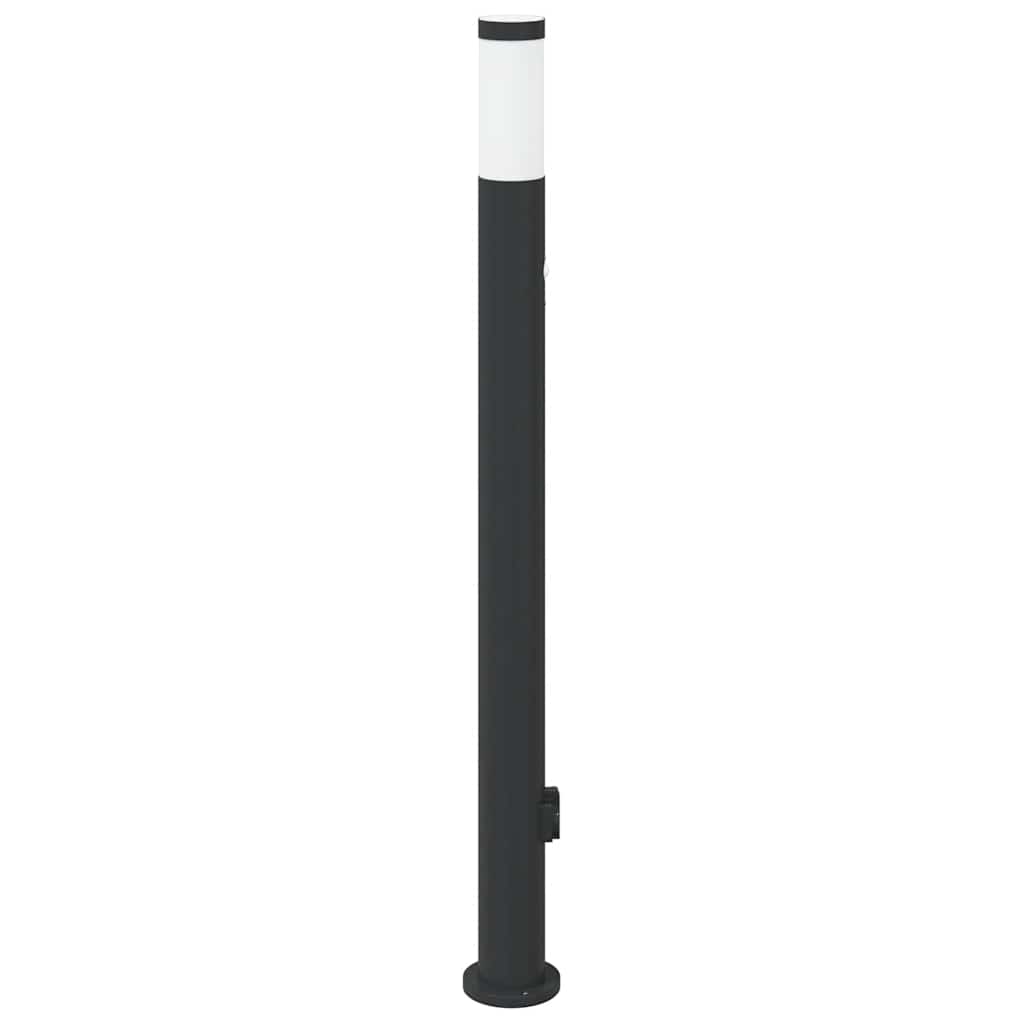 vidaXL Bollard Light with Sensor&Outlet 110 cm Stainless Steel IP44