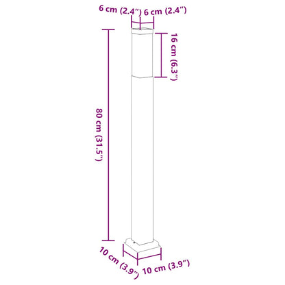 vidaXL Bollard Light 80 cm Stainless Steel IP44