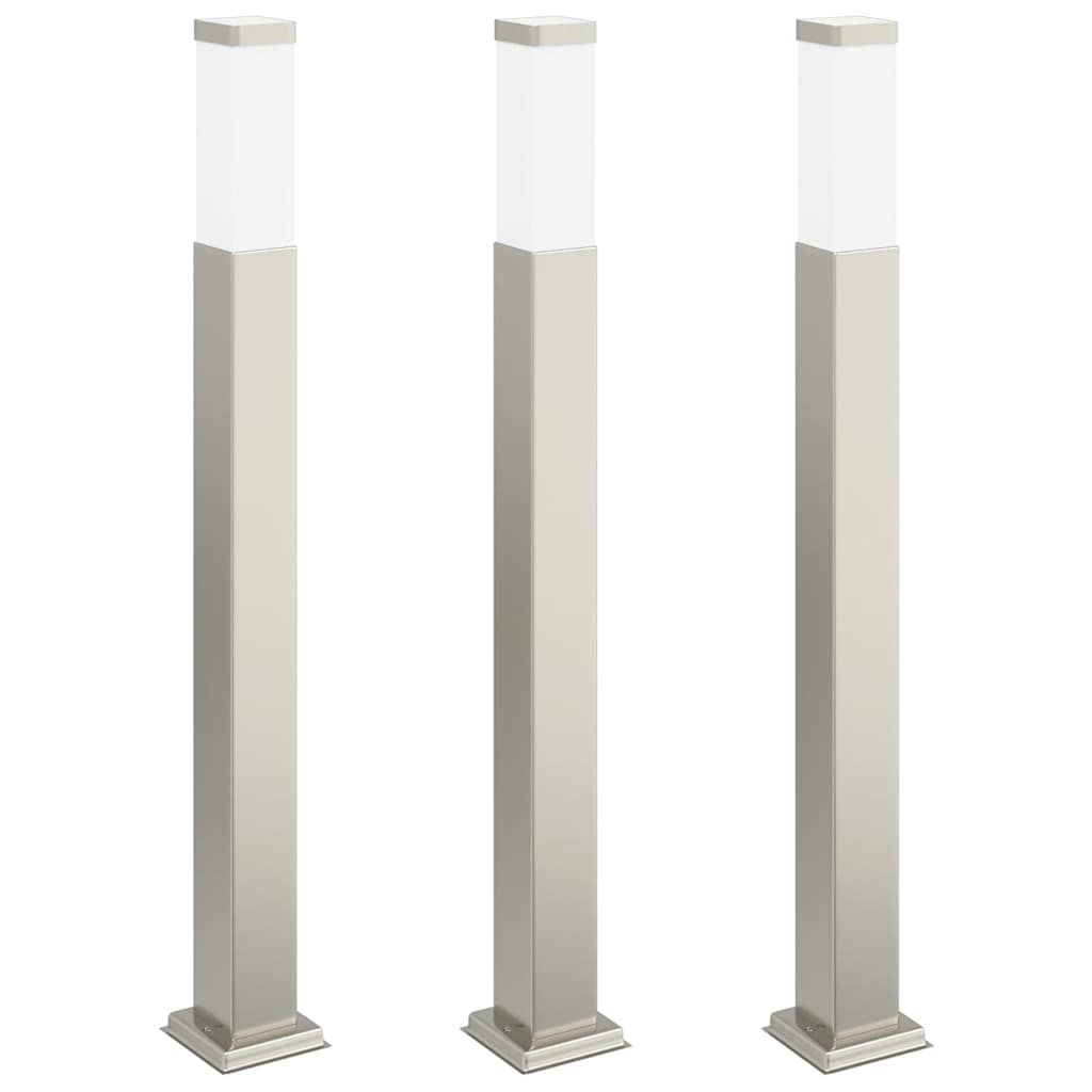 vidaXL Bollard Lights 3 pcs 80 cm Stainless Steel IP44