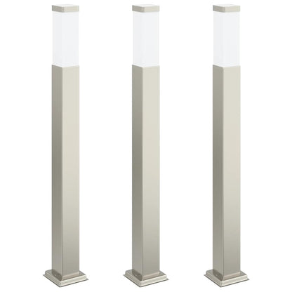 vidaXL Bollard Lights 3 pcs 80 cm Stainless Steel IP44
