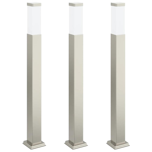 vidaXL Bollard Lights 3 pcs 80 cm Stainless Steel IP44