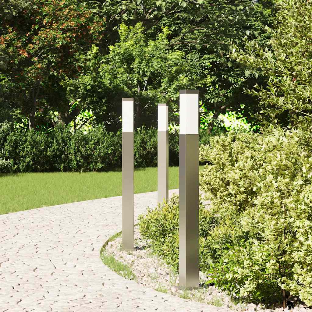 vidaXL Bollard Lights 3 pcs 80 cm Stainless Steel IP44