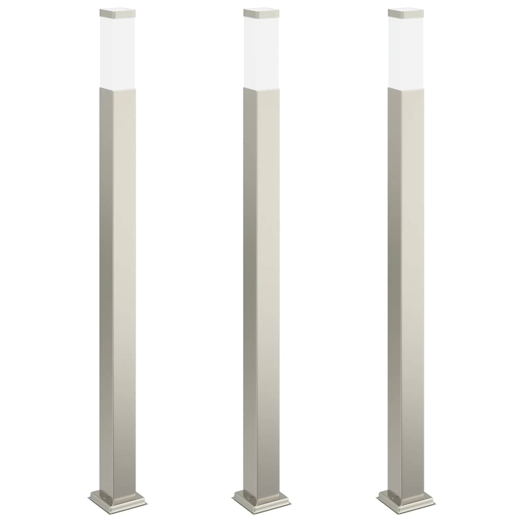 vidaXL Bollard Lights 3 pcs 110 cm Stainless Steel IP44