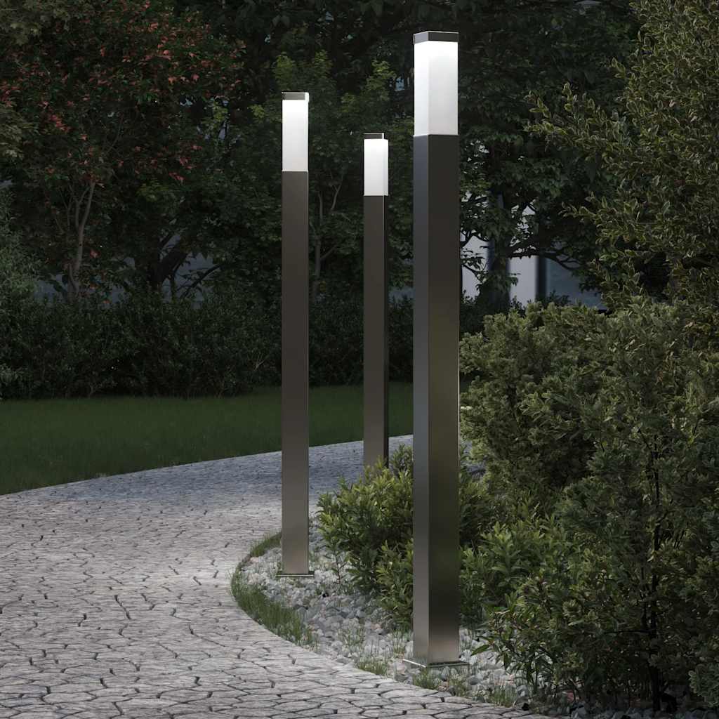 vidaXL Bollard Lights 3 pcs 110 cm Stainless Steel IP44