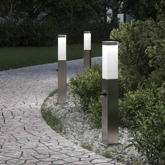 vidaXL Bollard Lights with Sensor 3 pcs 50 cm Stainless Steel IP44