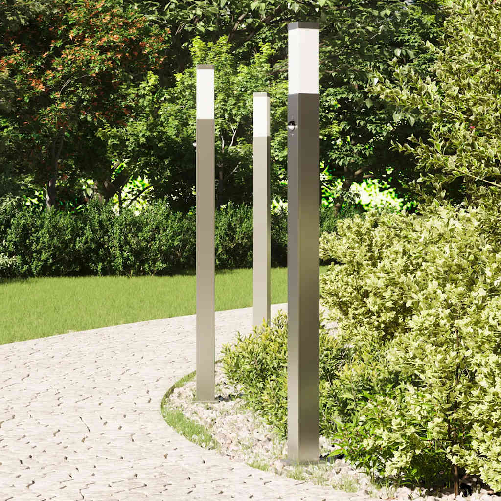 vidaXL Bollard Lights with Sensor 3 pcs 110 cm Stainless Steel IP44