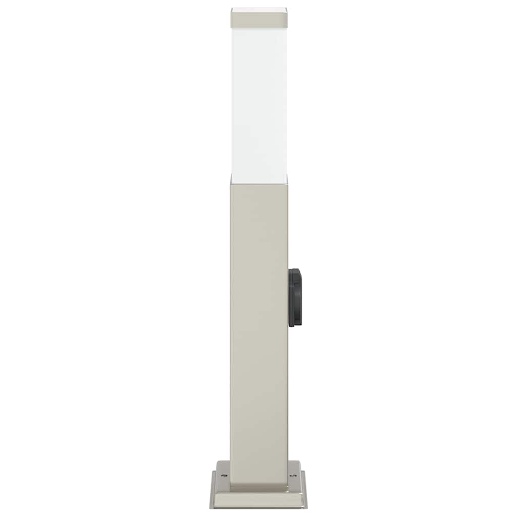 vidaXL Bollard Light with Outlet 50 cm Stainless Steel IP44