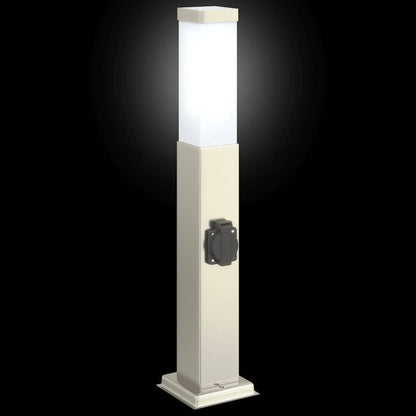 vidaXL Bollard Light with Outlet 50 cm Stainless Steel IP44