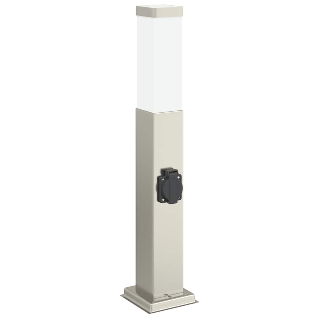 vidaXL Bollard Lights with Outlet 3 pcs 50 cm Stainless Steel IP44