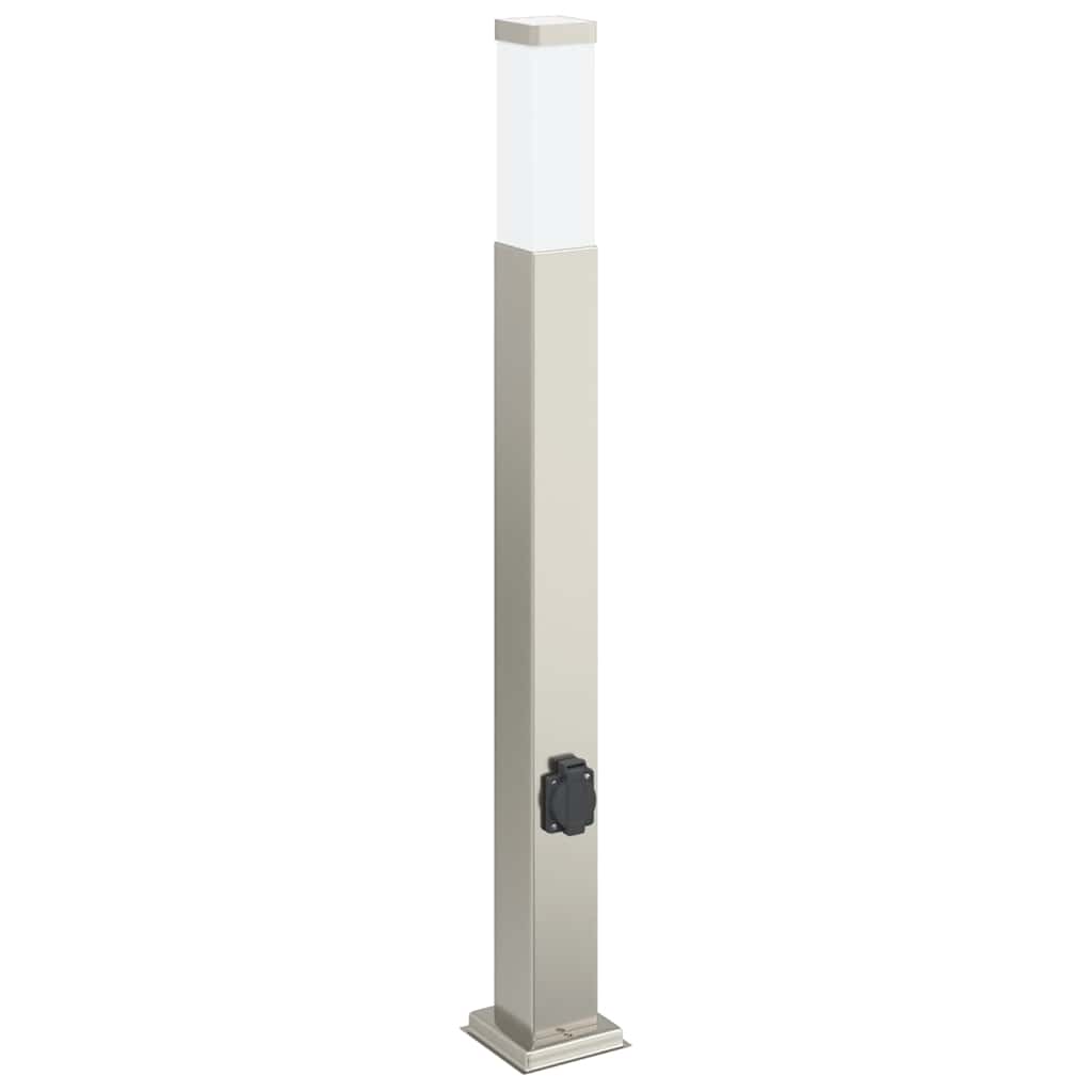 vidaXL Bollard Lights with Outlet 3 pcs 80 cm Stainless Steel IP44