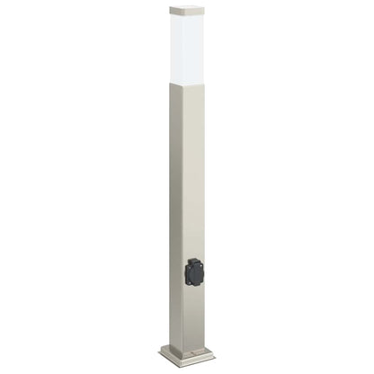 vidaXL Bollard Lights with Outlet 3 pcs 80 cm Stainless Steel IP44