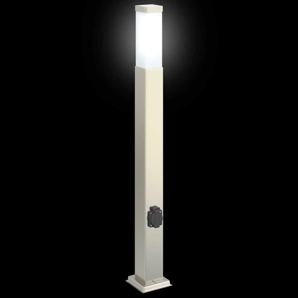 vidaXL Bollard Lights with Outlet 3 pcs 80 cm Stainless Steel IP44