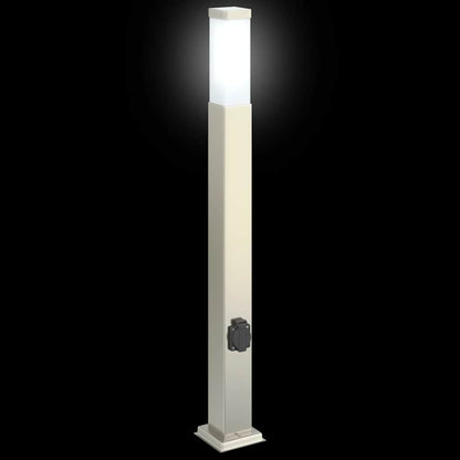 vidaXL Bollard Lights with Outlet 3 pcs 80 cm Stainless Steel IP44