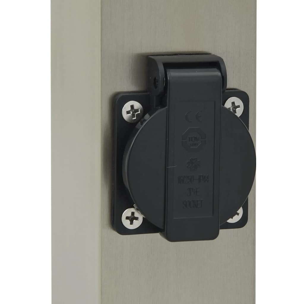 vidaXL Bollard Lights with Outlet 3 pcs 80 cm Stainless Steel IP44