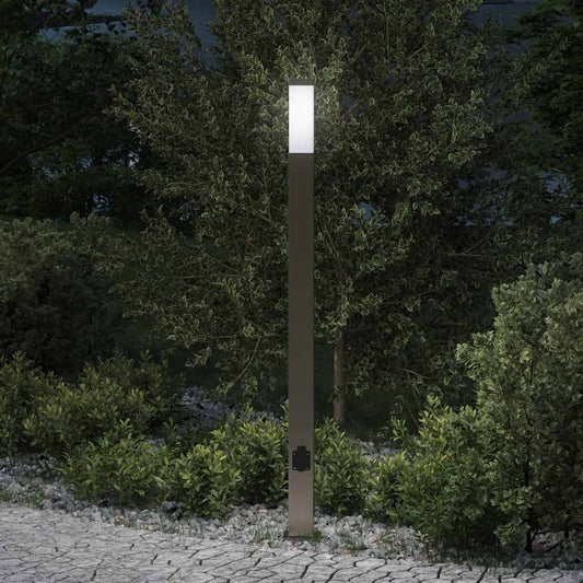 vidaXL Bollard Light with Outlet 110 cm Stainless Steel IP44