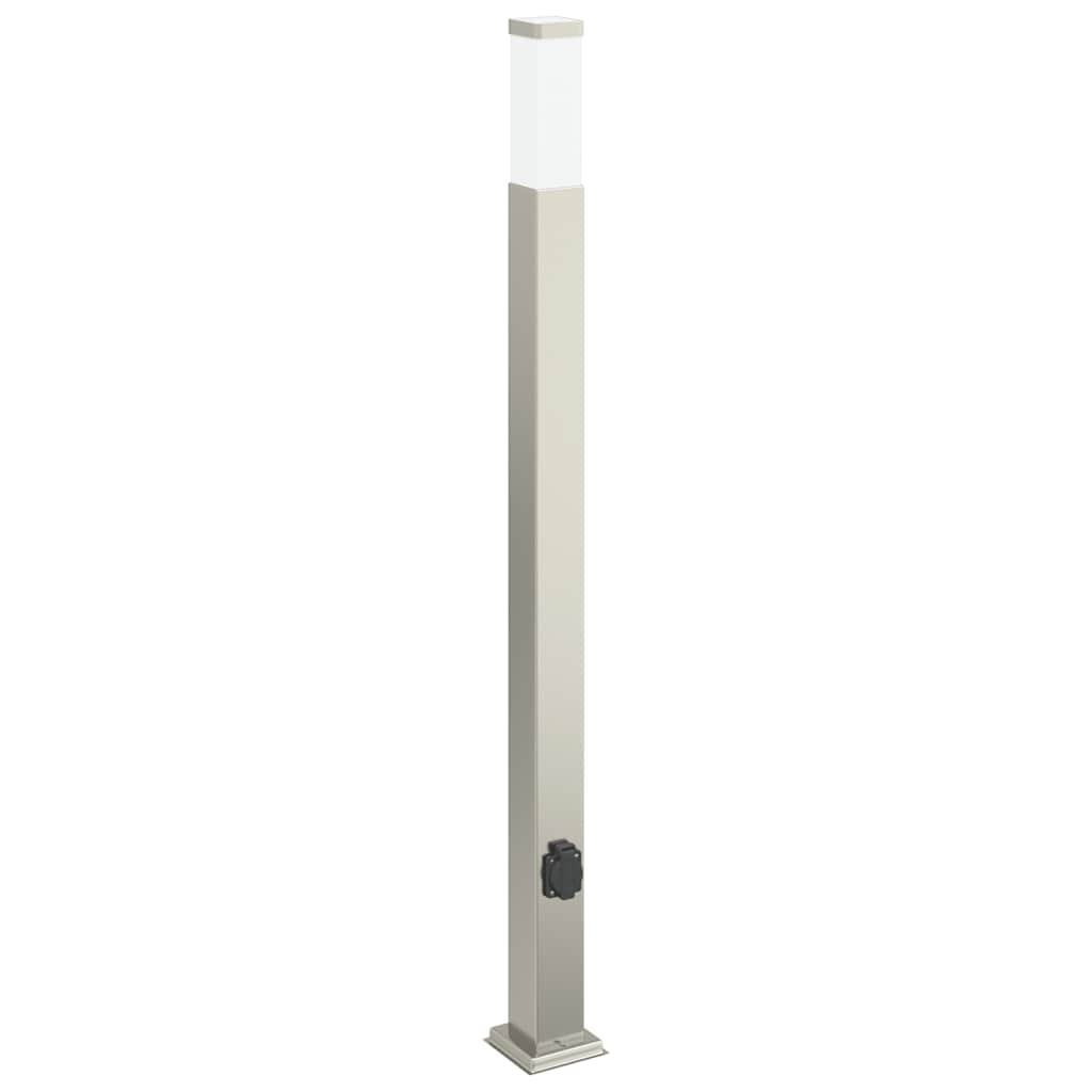 vidaXL Bollard Lights with Outlet 3 pcs 110 cm Stainless Steel IP44