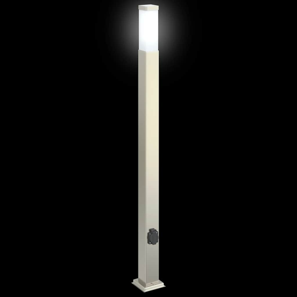 vidaXL Bollard Lights with Outlet 3 pcs 110 cm Stainless Steel IP44