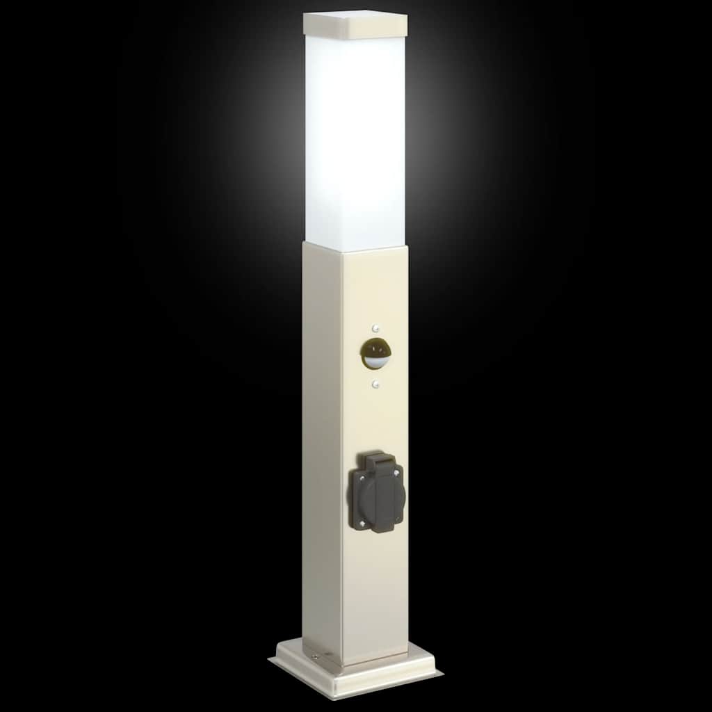 vidaXL Bollard Light with Sensor&Outlet 50 cm Stainless Steel IP44