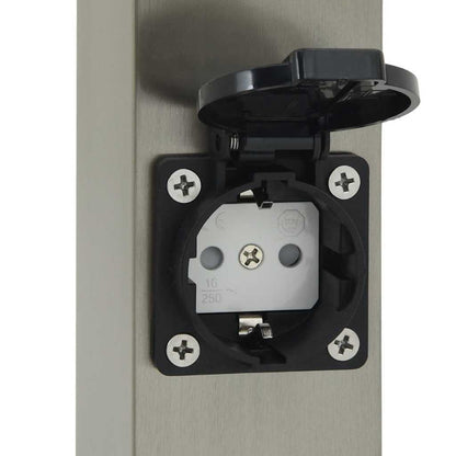 vidaXL Bollard Lights with Sensor&Outlet 3 pcs 50 cm Stainless Steel IP44