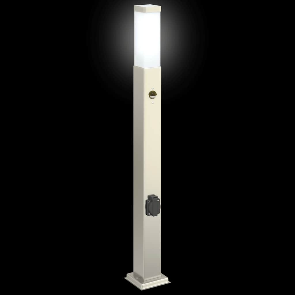 vidaXL Bollard Light with Sensor&Outlet 80 cm Stainless Steel IP44