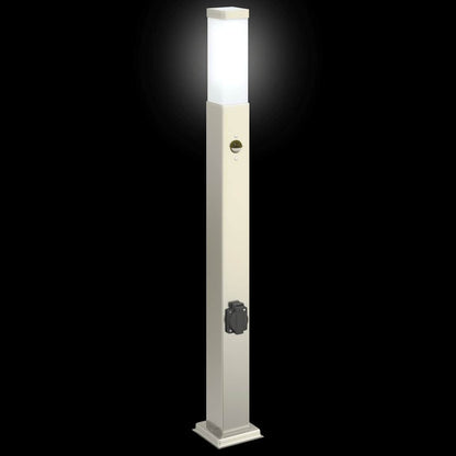 vidaXL Bollard Light with Sensor&Outlet 80 cm Stainless Steel IP44