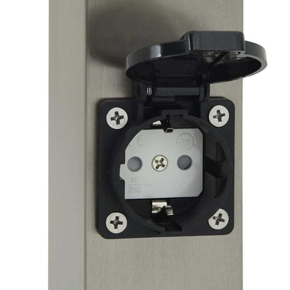 vidaXL Bollard Light with Sensor&Outlet 80 cm Stainless Steel IP44