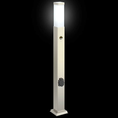 vidaXL Bollard Lights with Sensor&Outlet 3 pcs 80 cm Stainless Steel IP44