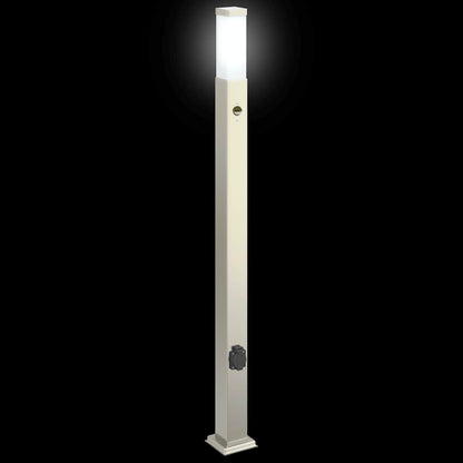 vidaXL Bollard Light with Sensor&Outlet 110 cm Stainless Steel IP44