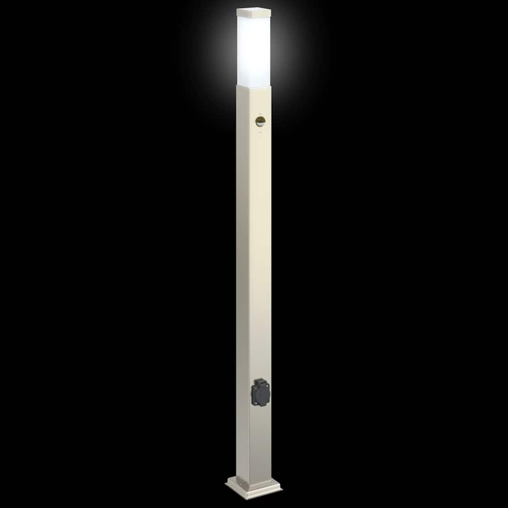 vidaXL Bollard Lights with Sensor&Outlet 3 pcs 110 cm Stainless Steel IP44