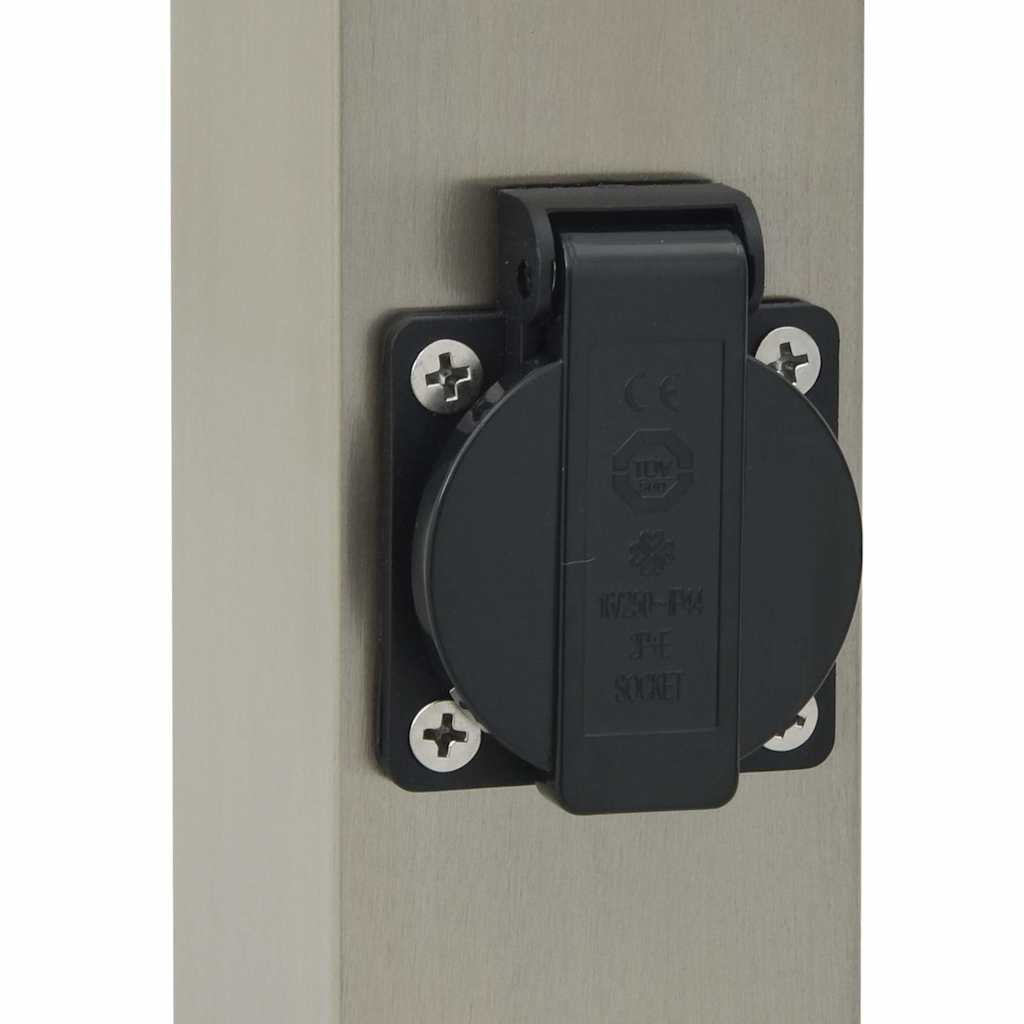 vidaXL Bollard Lights with Sensor&Outlet 3 pcs 110 cm Stainless Steel IP44