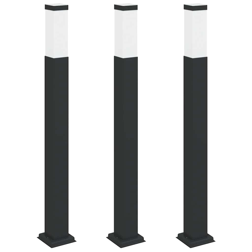 vidaXL Bollard Lights 3 pcs 80 cm Black IP44