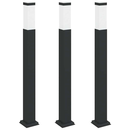 vidaXL Bollard Lights 3 pcs 80 cm Black IP44