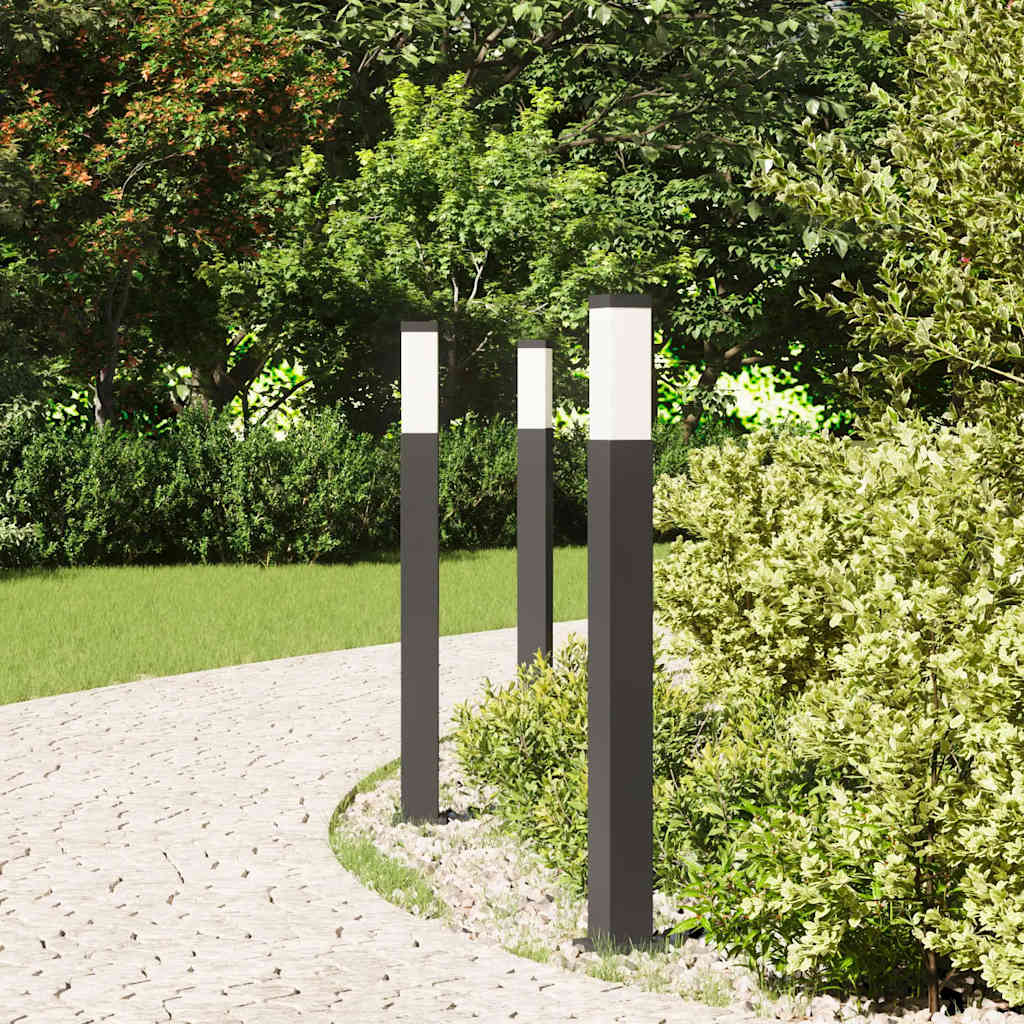 vidaXL Bollard Lights 3 pcs 80 cm Black IP44