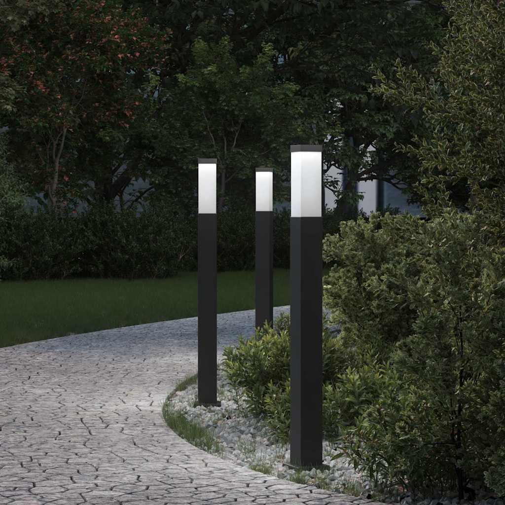 vidaXL Bollard Lights 3 pcs 80 cm Black IP44