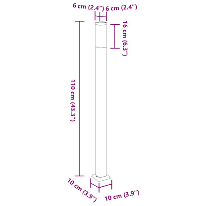 vidaXL Bollard Light 110 cm Black IP44