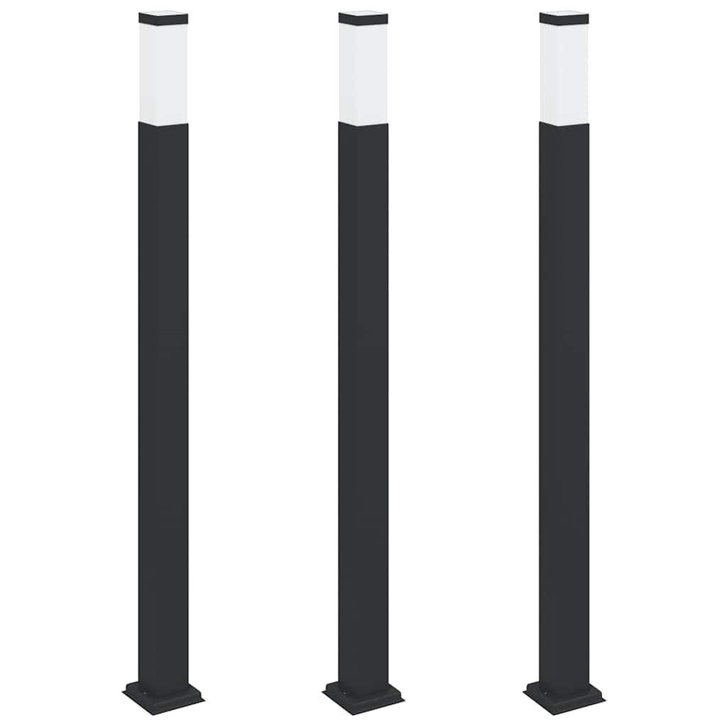 vidaXL Bollard Lights 3 pcs 110 cm Black IP44