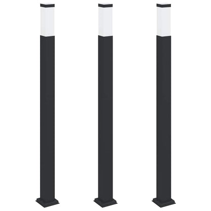 vidaXL Bollard Lights 3 pcs 110 cm Black IP44