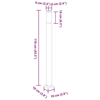 vidaXL Bollard Lights 3 pcs 110 cm Black IP44