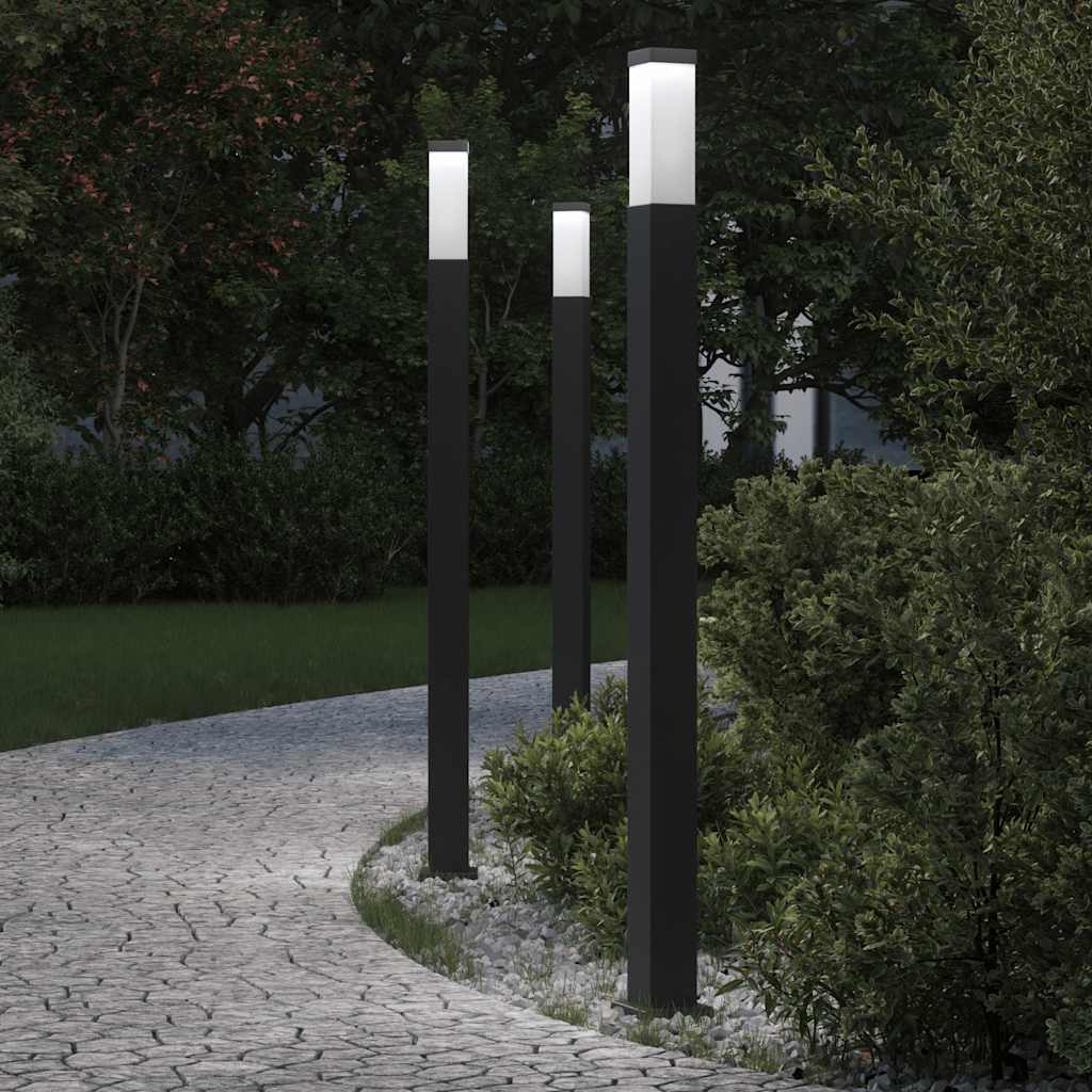 vidaXL Bollard Lights 3 pcs 110 cm Black IP44