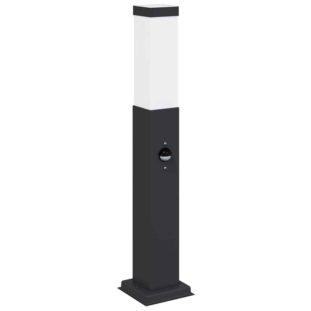 vidaXL Bollard Light with Sensor 50 cm Black IP44