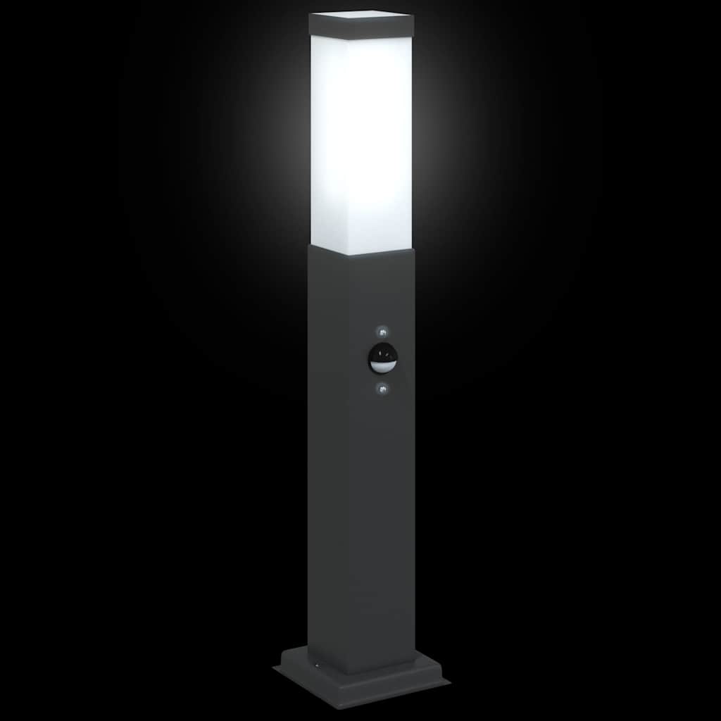 vidaXL Bollard Light with Sensor 50 cm Black IP44