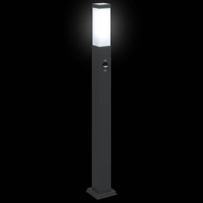 vidaXL Bollard Lights with Sensor 3 pcs 80 cm Black IP44