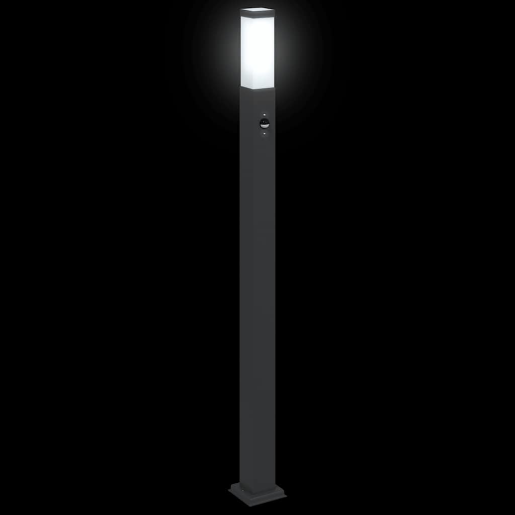 vidaXL Bollard Light with Sensor 110 cm Black IP44