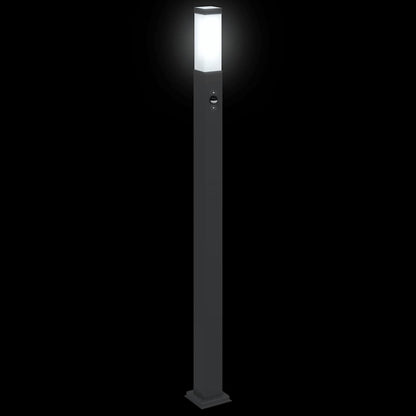 vidaXL Bollard Light with Sensor 110 cm Black IP44