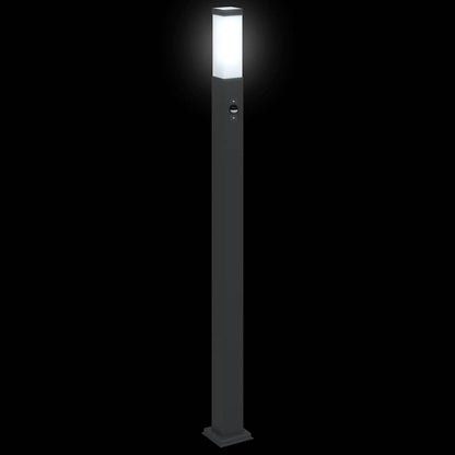 vidaXL Bollard Light with Sensor 110 cm Black IP44