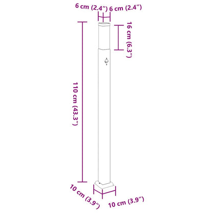 vidaXL Bollard Light with Sensor 110 cm Black IP44