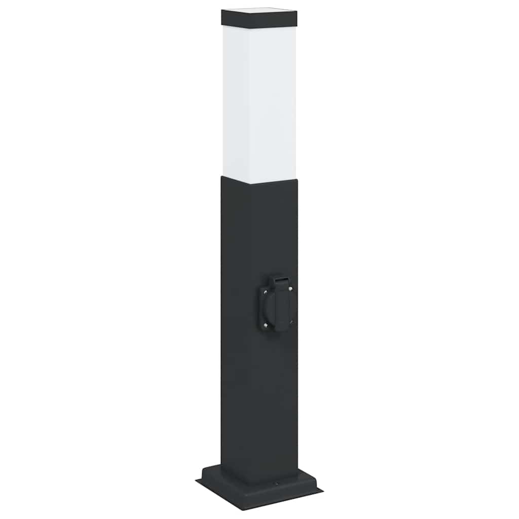 vidaXL Bollard Light with Outlet 50 cm Black IP44