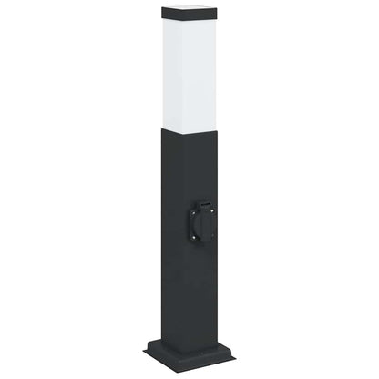 vidaXL Bollard Light with Outlet 50 cm Black IP44