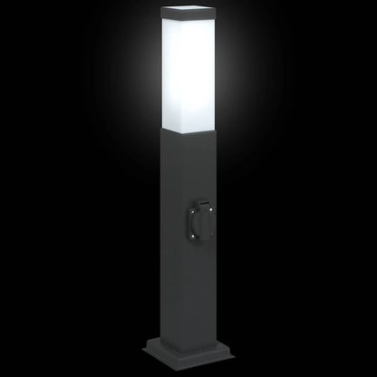 vidaXL Bollard Light with Outlet 50 cm Black IP44